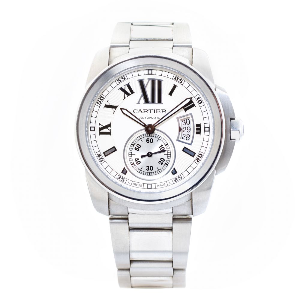 Cartier Calibre Steel White Dial 42mm Watch | Van Rijk Estate Jewellers ...