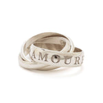 Cartier Amour Three-Band 18 Karat White Gold Rolling Ring