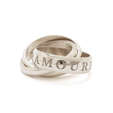 Cartier "Or Amour Et Trinity " Ring in 18kt White Gold . Limited
