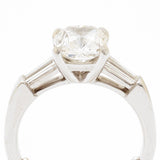 1.60 Carat Cushion Cut Diamond and White Gold Ring