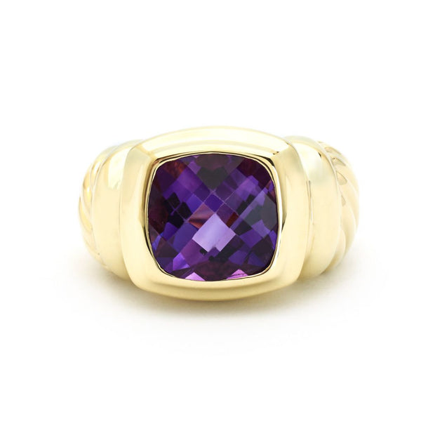 David Yurman Yellow Gold Amethyst Ring – Van Rijk