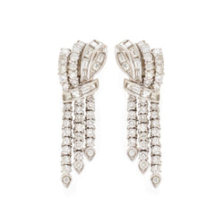 Waterfall Diamond 18 Karat White Gold Pendant Earrings