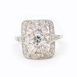 Vintage Edwardian Old-Mine Cut Diamond Platinum Ring