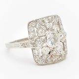 Vintage Edwardian Old-Mine Cut Diamond Platinum Ring