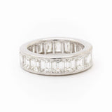 6.34 Total Carat Emerald Cut Diamond Platinum Eternity Band