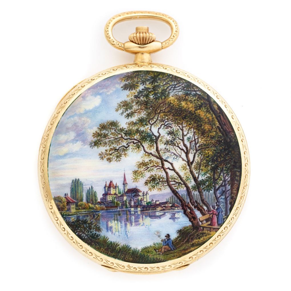 Patek Philippe Rare Hand Painted Enamel Gold Pocket Watch – Van Rijk