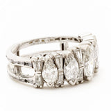 Five-Stone Marquise Cut Diamond and Platinum Ring