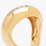 Fred of Paris Yellow Gold and Diamond V-Shaped Ring