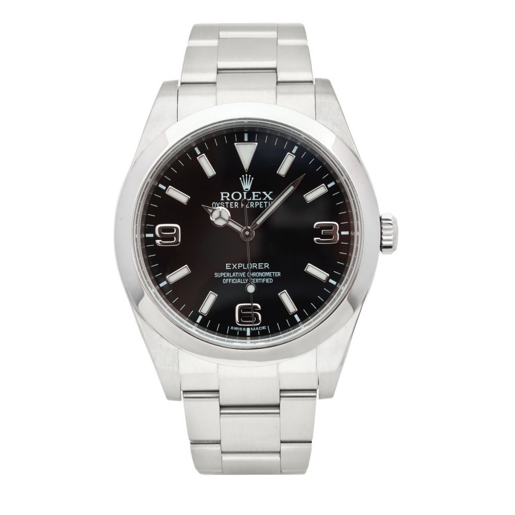 Rolex Oyster Perpetual Explorer Black Dial 35MM Steel Watch Van Rijk