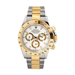 Rolex Cosmograph Daytona Two-Tone White Dial 40mm Watch.