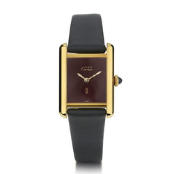 Cartier Rare Vintage Vermeil Tank Maroon Dial 1970's Watch
