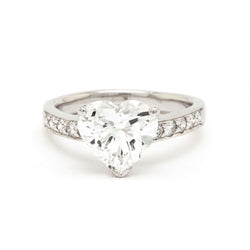 2.48 Carat Heart Shaped Diamond and White Gold Ring