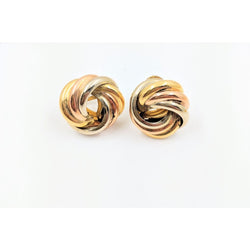 14kt Tri Colour Love Knot Earring