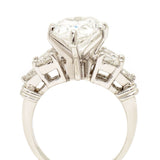 4.50 Carat Pear-Shaped Diamond Ring With Sidestones