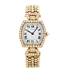Cartier Gold, Diamond & Pearl Bracelet & Watch Set