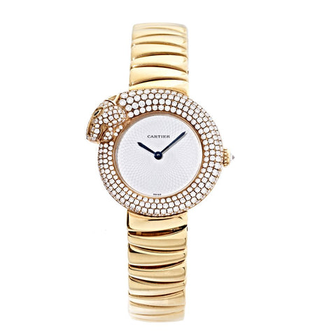 Cartier Panthere 18 Karat Yellow Gold & Diamond Watch