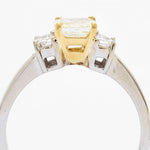 0.85 Carat Light Yellow Radiant Cut Diamond & Gold Ring