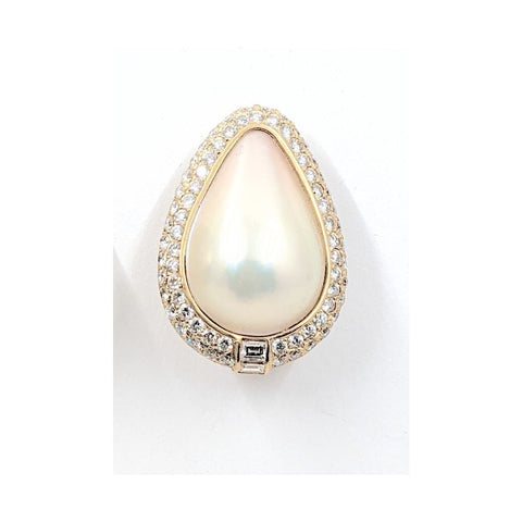 18kt Yellow Gold  Mabe' Pearl Brooch/pendant