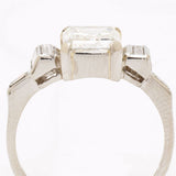 Ladies 2.02 Carat Emerald Cut Diamond and Platinum Ring