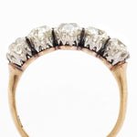 Vintage Five-Stone Diamond, Platinum and Gold Ring