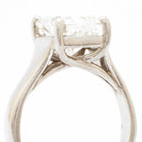 3.07 Carat Radiant Cut Diamond Platinum Solitaire Ring
