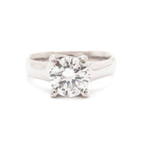 1.53 Carat Round Brilliant Cut Diamond Platinum Ring