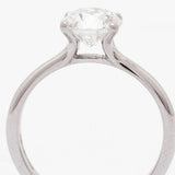 1.51 Carat Round Brilliant Cut Diamond Platinum Ring