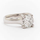 1.53 Carat Round Brilliant Cut Diamond Platinum Ring