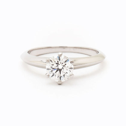 Tiffany & Co. 0.72 Carat Diamond Solitaire Platinum Ring