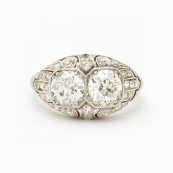 Vintage 1.80 Total Carat European Cut Diamond Ring