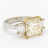 4.01 Carat Princess Cut Diamond and Platinum Ring
