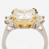4.01 Carat Princess Cut Diamond and Platinum Ring
