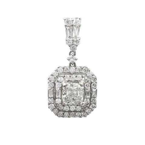 14Kt Radiant Cut Diamond Pendant