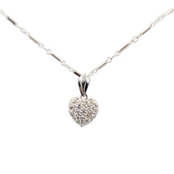 Ladies 18kt Puffy Heart Diamond Pendant.  0.50ct Tw