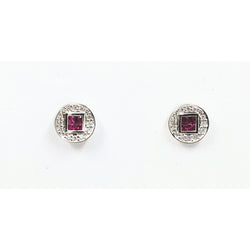 18kt Diamond and Ruby Stud Earrings
