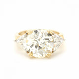 5.35 Carat European Cut Diamond Ring with Sidestones