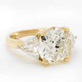 5.35 Carat European Cut Diamond Ring with Sidestones