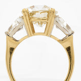 5.35 Carat European Cut Diamond Ring with Sidestones