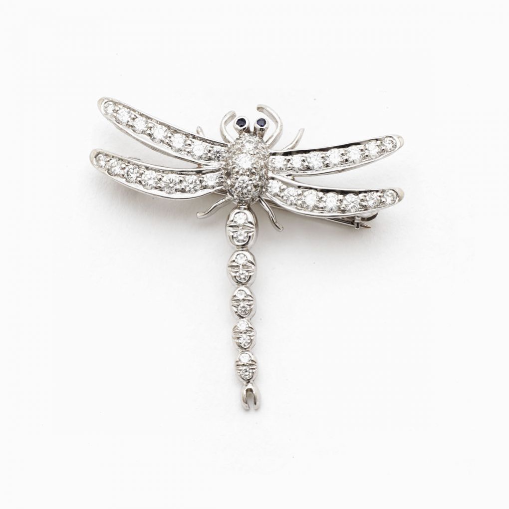 Tiffany & Co. Small Platinum and Diamond Dragonfly Brooch | Van Rijk ...