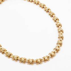 Tiffany And Co. 18 Karat Yellow Gold "X "Motif Necklace