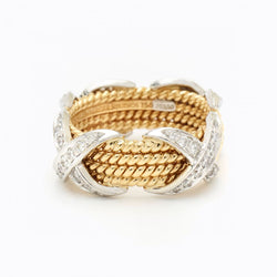 Tiffany & Co. Schlumberger Rope 4 Row Diamond Ring