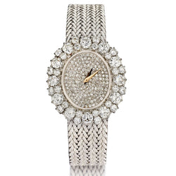 Vacheron Constantin Factory Diamond Dial And Bezel White Gold Oval-Shaped Watch