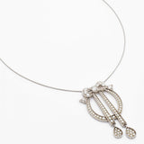 Victorian Large Old Mine Cut Diamond & Natural Pearl Bow Pendant