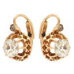 Victorian 1.65 Total Carat Diamond & Gold Drop Earrings