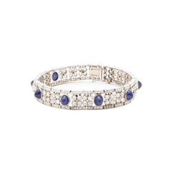 Vintage Sapphire & Old- European Cut Diamond Bracelet