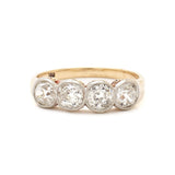 Edwardian 1.20 Total Carat Mine Cut Diamond & Gold Ring