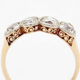Edwardian 1.20 Total Carat Mine Cut Diamond & Gold Ring