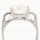 Edwardian 5.11 Carat Carré Cut Diamond & Platinum Ring