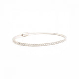 Round Brilliant Cut Diamond 18 Karat White Gold Bangle