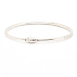 Round Brilliant Cut Diamond 18 Karat White Gold Bangle